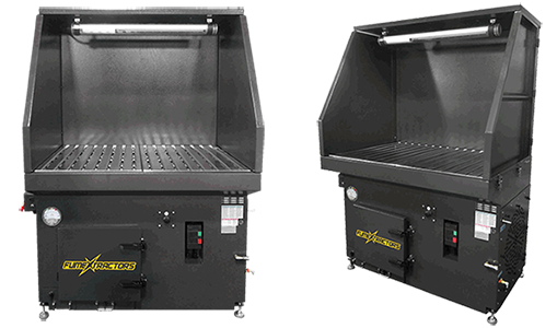 FumeXtractors dry downdraft table shown in two different angles.